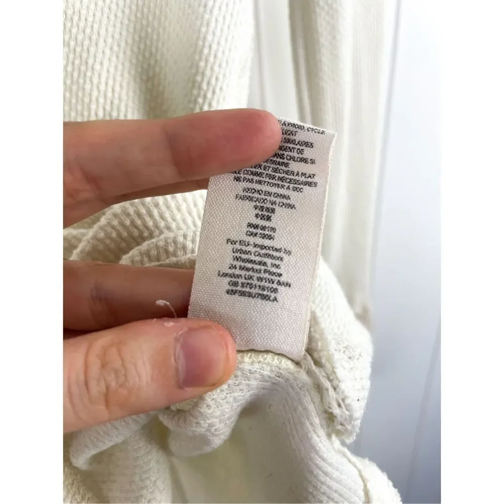 Free People‎ Newbie Thermal Boho Sleeves in Cream XS